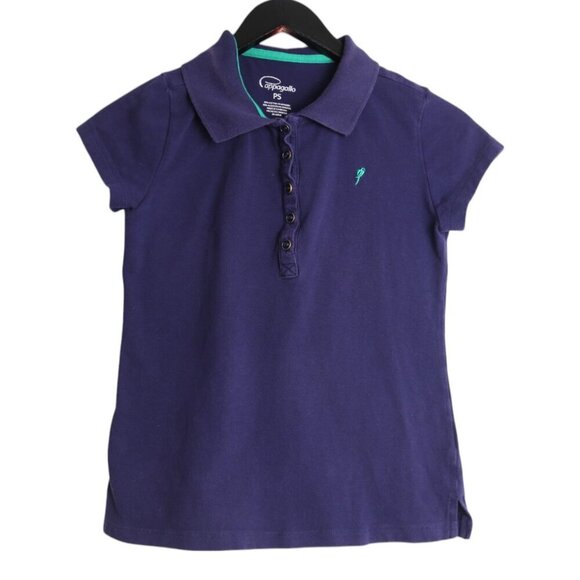 Vintage Cappagallo Women's Collared Polo Cap Sleeve Shirt Navy Blue Size Small - Picture 1 of 4